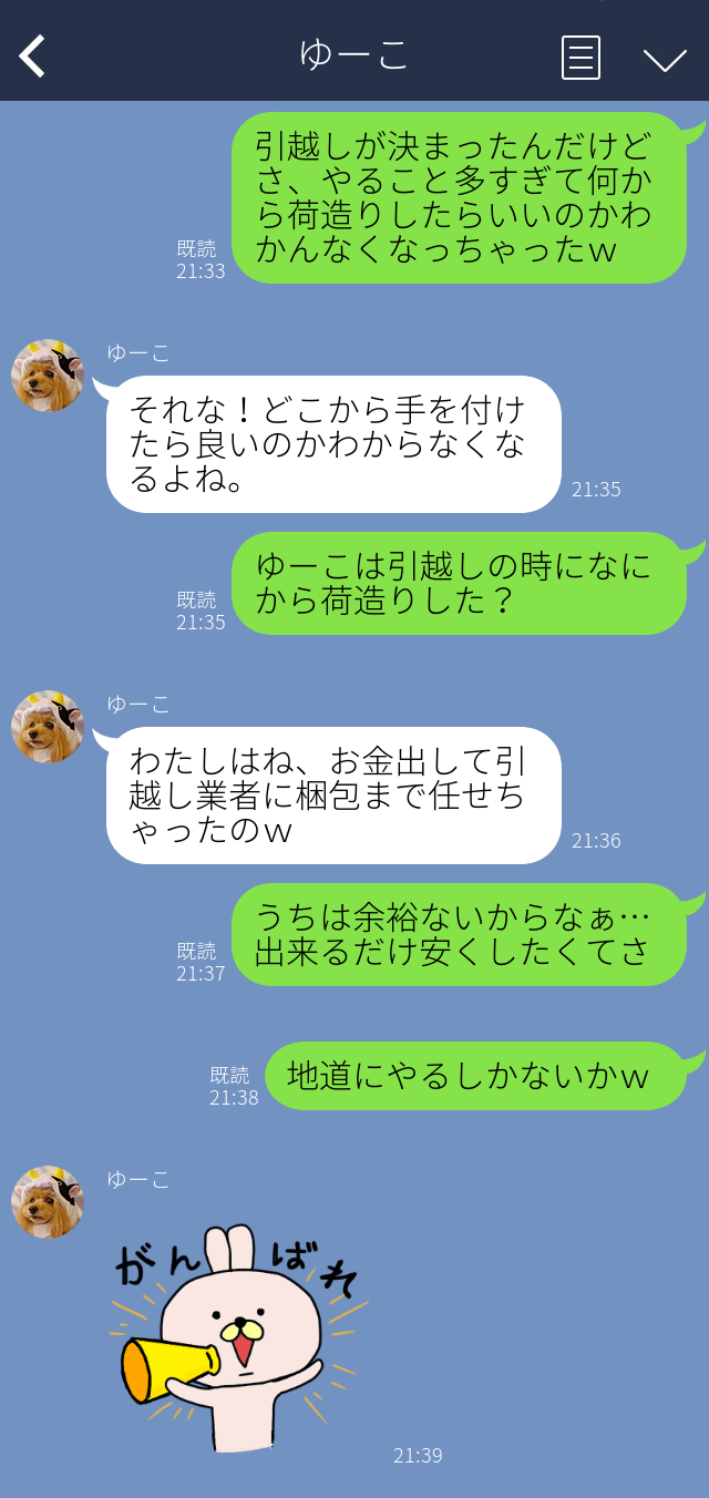 ラインで会話している